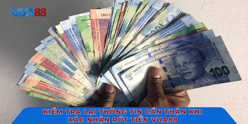Kiểm tra lại thông tin cẩn thận khi xác nhận rút tiền VUA88